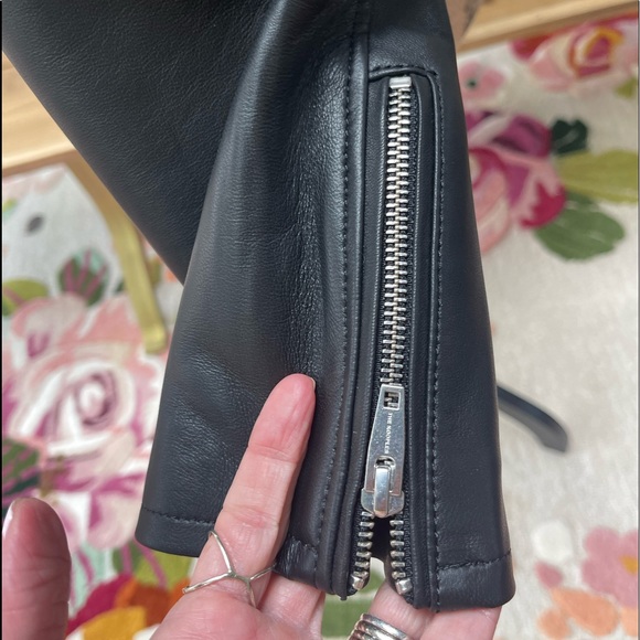 ❤️❤️❤️ The Kooples Worn Once Lambskin Leather Moto Jacket Size M (2) - Picture 6 of 16